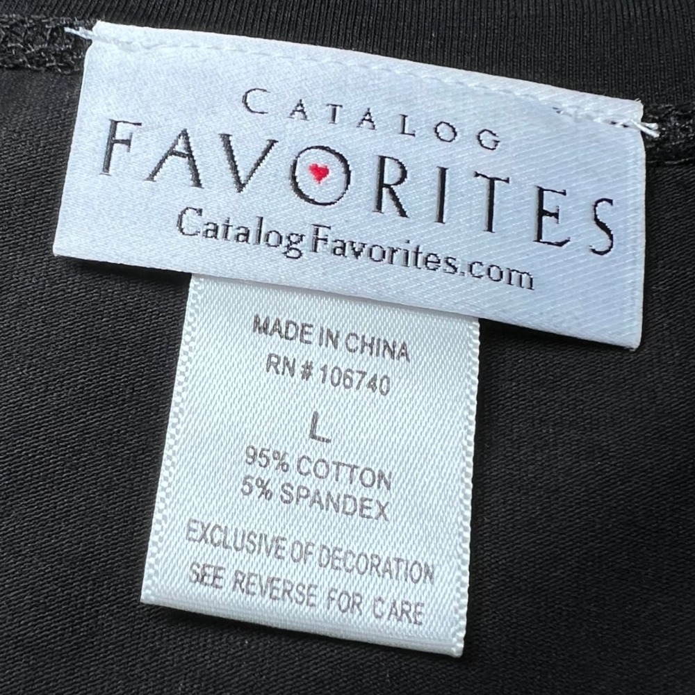 Catalog Favorites Rhinestone Cat Shirt Womens Large Long Sleeve Pets Cute Kitten - Picture 5 of 11